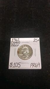 1962 Washington Quarter PR69 Cameo Proof 90% Silver, 25&cent;, John Flanagan Design, Carded