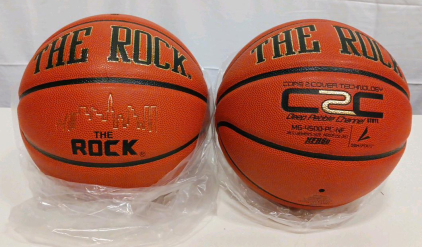 THE ROCK MG-4500 Women's 28.5" Indoor Basketball, Composite Leather, NFHS Approved, Deep Pebble Channel (2)