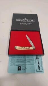 Schrade Limited Edition Christmas 2000 Trapper Folding Knife, Box & Papers, Made in USA