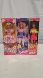Ruffle Fun Barbie 1991 #3364, Toothfairy Barbie 1996 #11645, Russell Stover Special Edition 1996 #17091