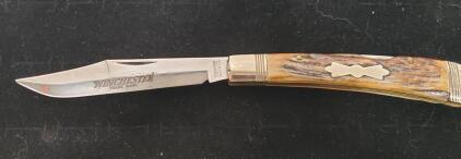 Winchester 1920 Pattern Folding Hunter Knife, Jigged Bone Handle, Clip Point, Made in USA