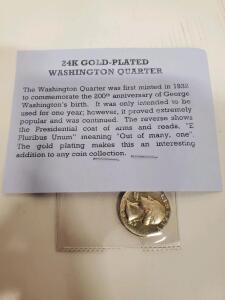1999 24K Gold-Plated Washington Quarter