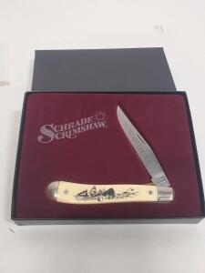 Schrade Scrimshaw SC506 Moby Dick Folding Knife
