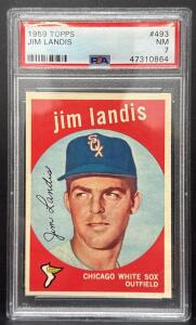 1959 Topps Jim Landis #493 Chicago White Sox PSA 7 NM Baseball Card, PSA Serial 47310864