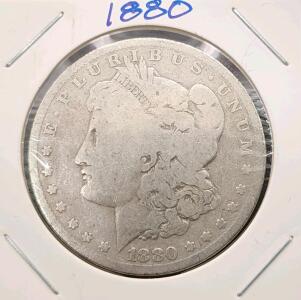 1880-O Morgan Silver Dollar, Circulated Condition
