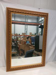 Gold Ornate Wall Mirror 36"x28" Baroque Style with D-Ring Mounts, Model 1269318-206