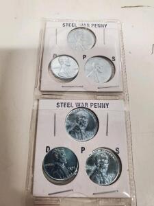 (6) Coins - 1943 Lincoln Steel War Penny Complete Set