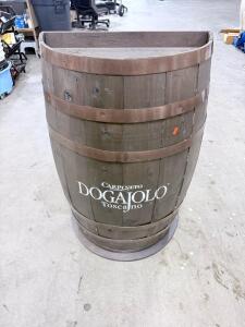 Carpineto Dogajolo Toscano Half-Barrel Wood Display Shelf 36" Tall &ndash; Branded Retail Fixture