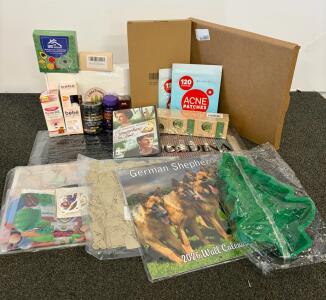 Assorted Lot: HOMIE Future Refrigerator Deodorizer, Beanie, HAITONG Glasses, Dog Feeder, Poster