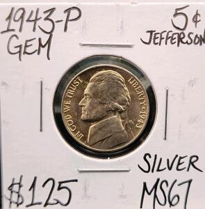 1943-P Jefferson War Nickel MS67