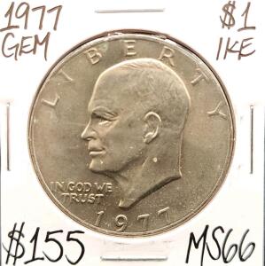 1977 Eisenhower Dollar Coin MS66 GEM