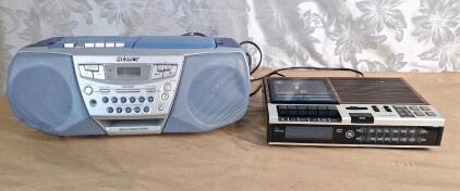 (1) Vintage Sony CFD-922 CD/Radio, Tape Recorder & (1) Vintage GE Alarm Clock/ Tape Recorder
