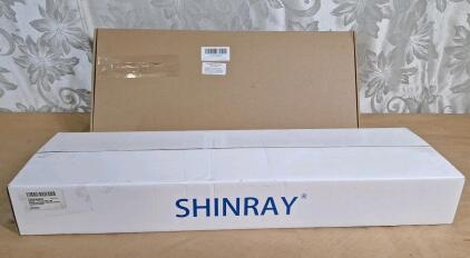 (1) 24" x 24" SHINRAY 0.5mmpb X-ray Lead Shield & (1) 4-Pack Of Wall Mount Acrylic Shelves, 21"L x 8"W