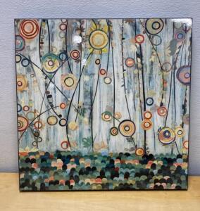 Candra Boggs 27x27" Abstract Circles Art Print on Panel, Signed, Modern Wall Decor