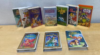 Disney/Pixar VHS Lot: Toy Story, Lion King, Beauty and the Beast, Peter Pan, Rugrats Movie (10 Tapes)