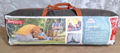 (1) Embark 4-Person Dome Tent W/ Storage Bag, Rain Fly, Poles & Stakes