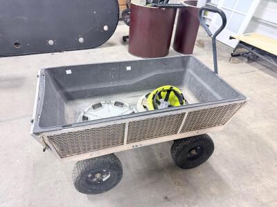 Gorilla Carts Utility Garden Wagon, 600 lb Capacity, 36"x20" Poly Bed, Steel Mesh Sides
