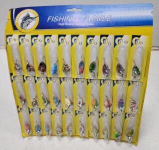 (30) High Quality Fishing Tackles on Hang Card
