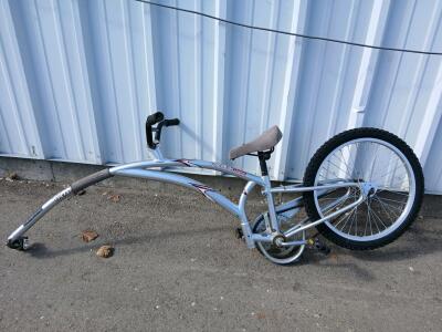 Adams Trail-A-Bike Folder 1 Tag-Along, 20&rdquo; Wheel, Single Speed, Silver, Foldable Child Trailer