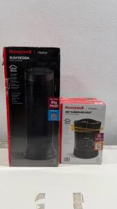 Honeywell Slim Design Ceramic Tower 1500W & 360&deg; Surround Heat Heaters, Safety Features, Damaged Box