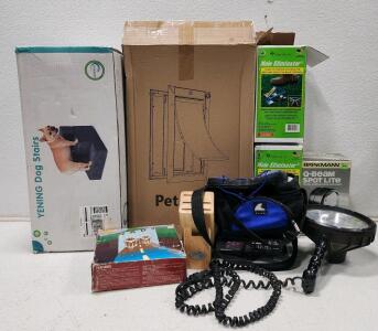 Pet Steps, Pet Door, Brinkmann Q-Beam, Mole Eliminator, Knife Block, Bag &mdash; Assorted Lot