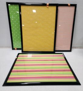 Set of 4 Black Picture Frames, Approx 19x25 Inches Each, Glass Front, Wall Mountable