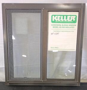 Keller Horizontal Sliding Window 22"x23" Aluminum Insulated Dual-Pane Bronze Frame New