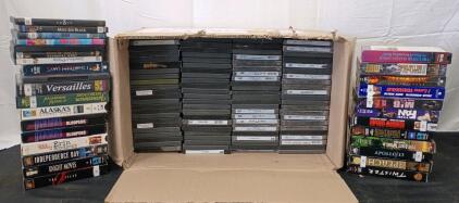 Large Lot of 120+ VHS & DVD Movies - Action Sci-Fi & Drama, Highlander, MIB, Apollo 13, Twister And Much More