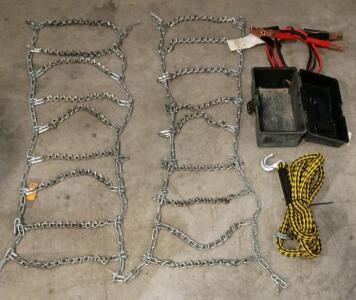 Yamaha ATV Rear Tire Chains Set, Fits 22-25" Tires, w/ Jumper Cables, Tow Rope & Storage Box