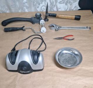 (1) Presto Electric Knife Sharpener, (1) 6" Magnetic Tray & Assorted Hand Tools