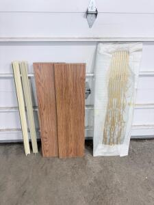 (2) Wooden Floating Shelves & Glass Inserts For Door