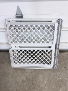 Plastic Pressure-Mounted Safety Gate, Adjustable 26-42 in Wide, 23 in Tall, White, Sliding Latch