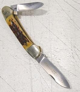 (1) Vintage Schrade Wonsgenholm Stag Canoe Pocket Knife