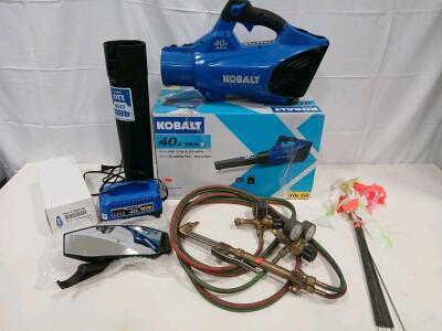 Kobalt 40V Max Cordless Leaf Blower, Model 1130007, 480 CFM, 110 MPH, Charger Included no batterie & More