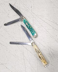 (1) Case XX Blue Bone Peanut Pocket Knife (1) Case XX Stag Handle Peanut Pocket Knife