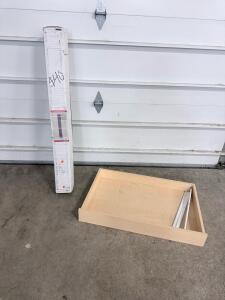 Mail Boss 43" Steel Post Model 7120 Granite & Large Natural Wood Cabinet Drawer with Slides