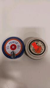 Crosman .20 Cal 5mm Cylindrical Pellets & .177 7.4gr Pointed Pellets, 250ct Tins, Lead Ammo