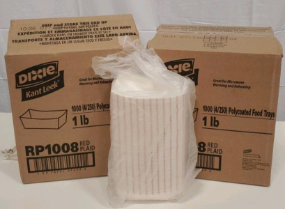 (2) Boxes Of Dixie Kant Leek 1000 each (4/250) Polycoated Food Trays