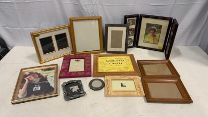 Lot of 12 Assorted Photo Frames &ndash; Wood, Gold-leaf, Decorative, Intercraft 8x10, Double & Collage Styles