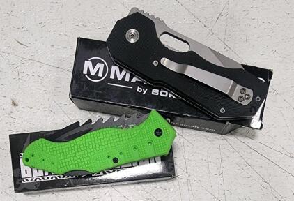 Magnum by B&ouml;ker Folding Knives, Black G10 & Green Polymer, 3.5" Blade, Liner Lock, Pocket Clip