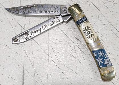 (1) 2020 Kissing Crane Snowflake Trapper Pocket Knife