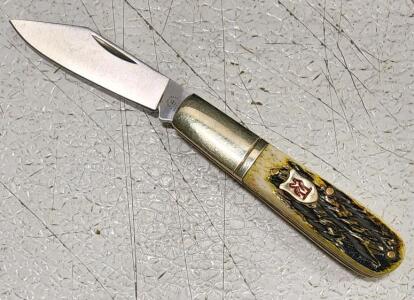 (1) Kissing Crane Stag Antler Folding Pocket Knife