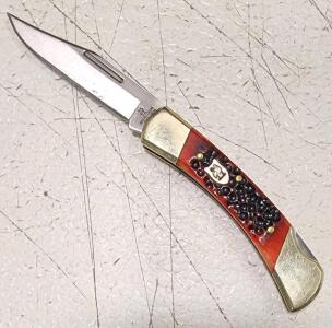 (1) Kissing Crane Red Bone Folding Pocket Knife