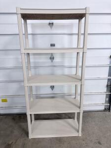 Sterilite 5-Shelf Plastic Shelving Unit, 36"x18"x72", Platinum, Garage/Utility, 150 lb/Shelf Capacity