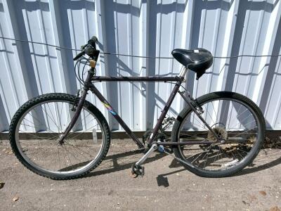 Steel Frame Mountain Bike, 26" Wheels, Grip Shift, Rigid Fork, Comfort Saddle, Purple/Black