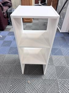 Small White Shelving Unit, 2 Shelves, 30" H x 24" W x 12" D