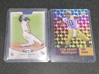 (1) Tom Brady QB 1996 Cutom Art Card & (1) Shohei Ohtani Baseball Card