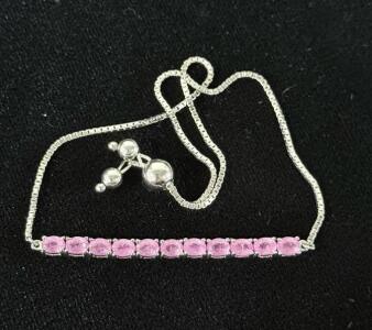 925 Pink Sapphire Multi Stone Bracelet