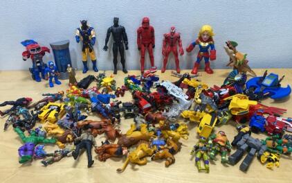 Large Action Figure Toy Lot &ndash; Marvel, Star Wars, TMNT, Transformers, Animals &ndash; 55+ Pieces