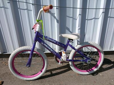 Huffy Seastar 20" Girls' Bike, Purple/Pink, Steel Frame, Coaster Brake, Single Speed